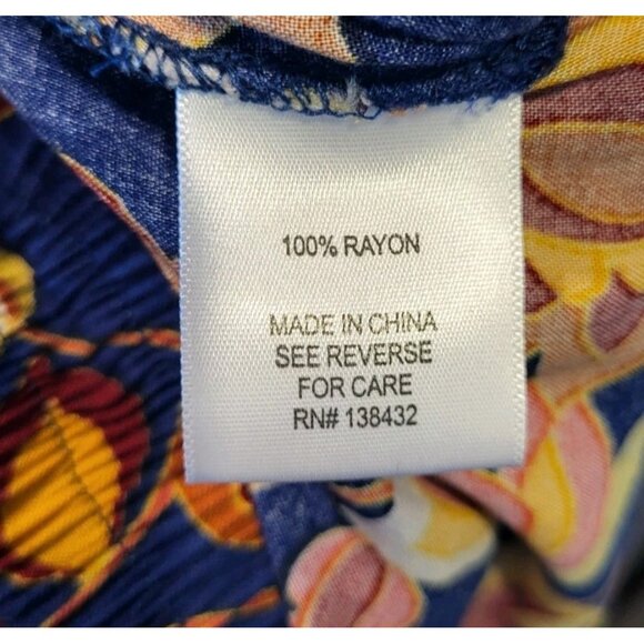 Modcloth Multicolor Floral Wide Leg Pull On Capri Pants Sz L - Picture 7 of 8